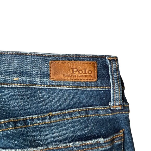 Polo Ralph Lauren 6/28 The Tompkins skinny crop medium wash stretchy frayed jean - Picture 7 of 10